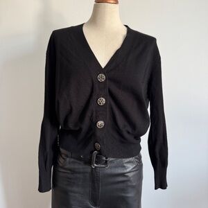 Zara - Black Button Down Knit Cardigan
